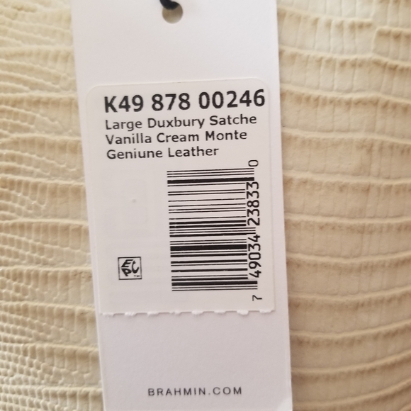 Brahmin Butterfly Design Vanilla Cream Monte Large Duxbury Satchel - Picture 10 of 10